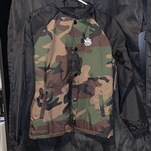 Vans button up camo windbreaker